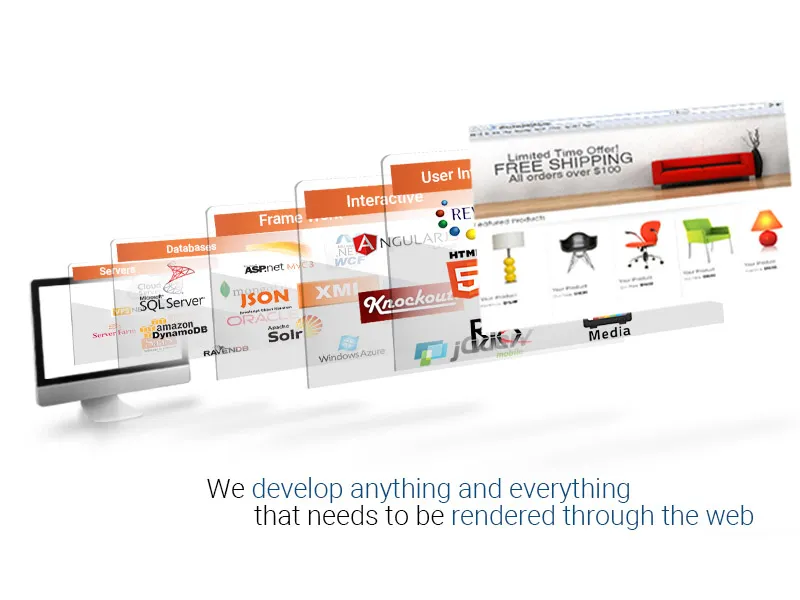 We develop anything and everything that needs to be rendered through the web